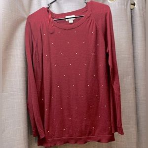 Jaclyn Smith, LG, Burgundy Knit Sweater